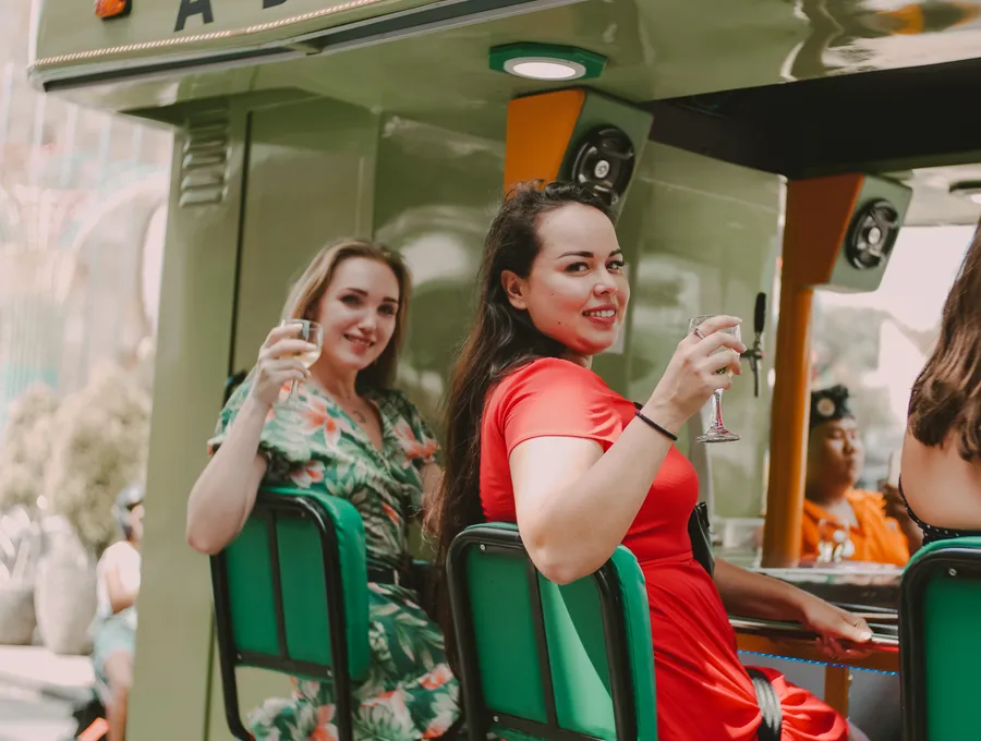 Drinks and cheers on board
